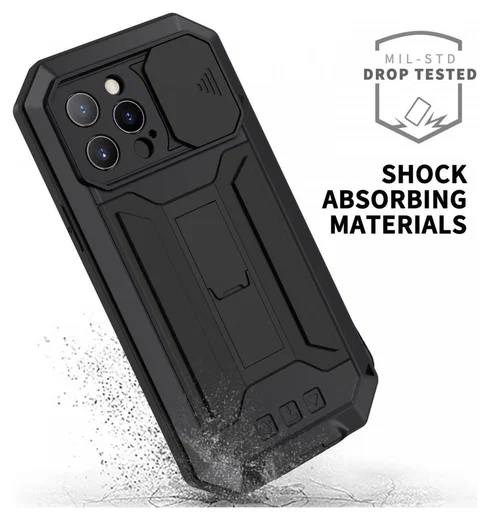 R-Just Sliding Camera Apple iPhone 13 Pro Hoesje Waterdicht Zwart afbeelding 6
