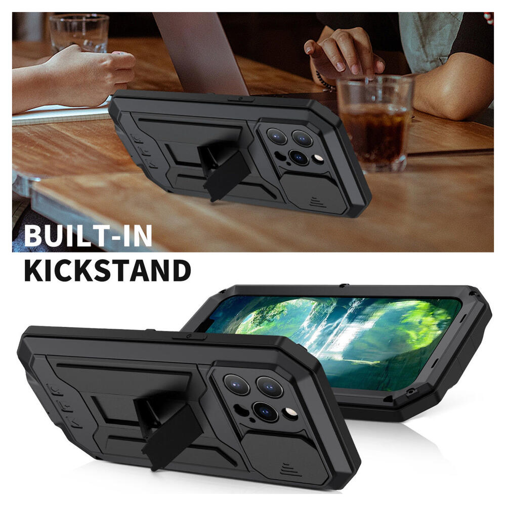R-Just Sliding Camera Apple iPhone 13 Pro Hoesje Waterdicht Zwart afbeelding 7