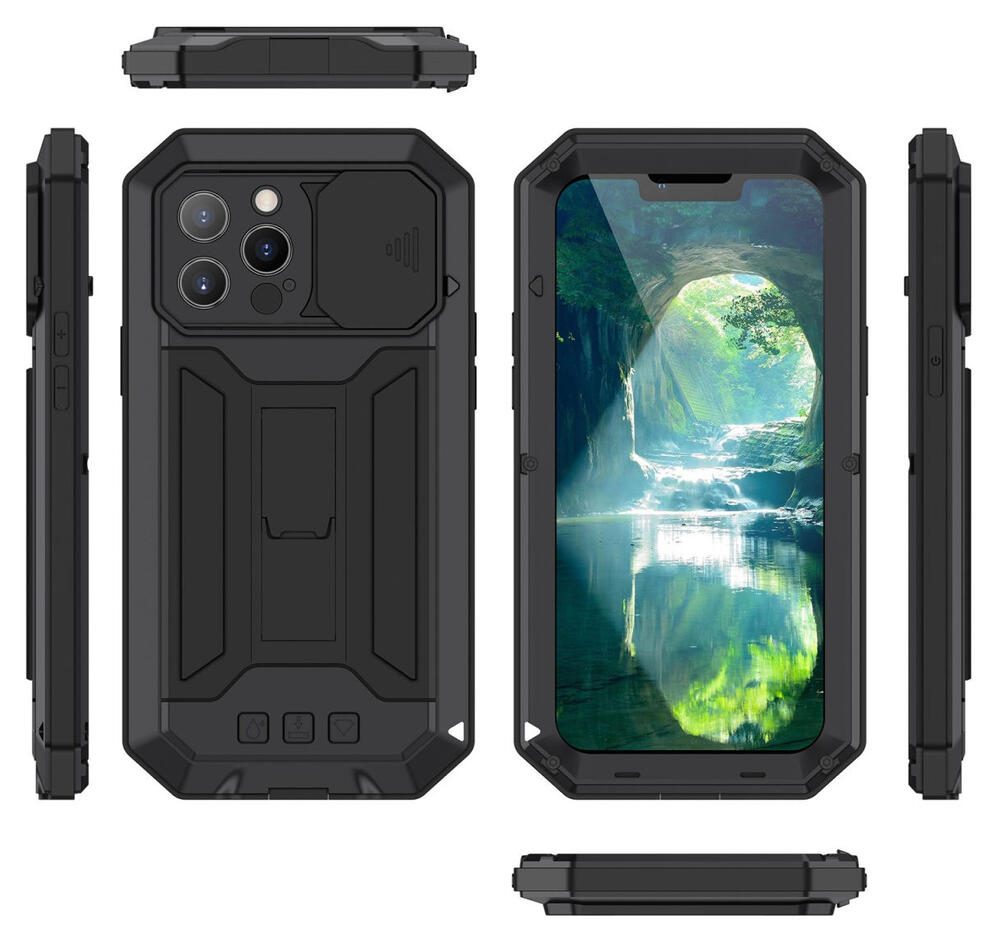 R-Just Sliding Camera Apple iPhone 13 Pro Hoesje Waterdicht Zwart afbeelding 8