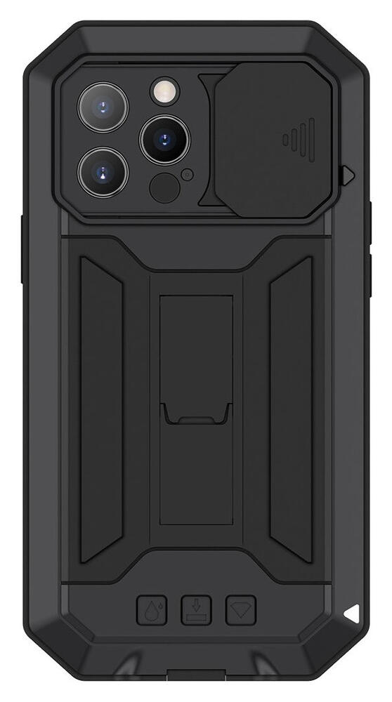 R-Just Sliding Camera Apple iPhone 13 Pro Max Hoesje Waterdicht Zwart afbeelding 2