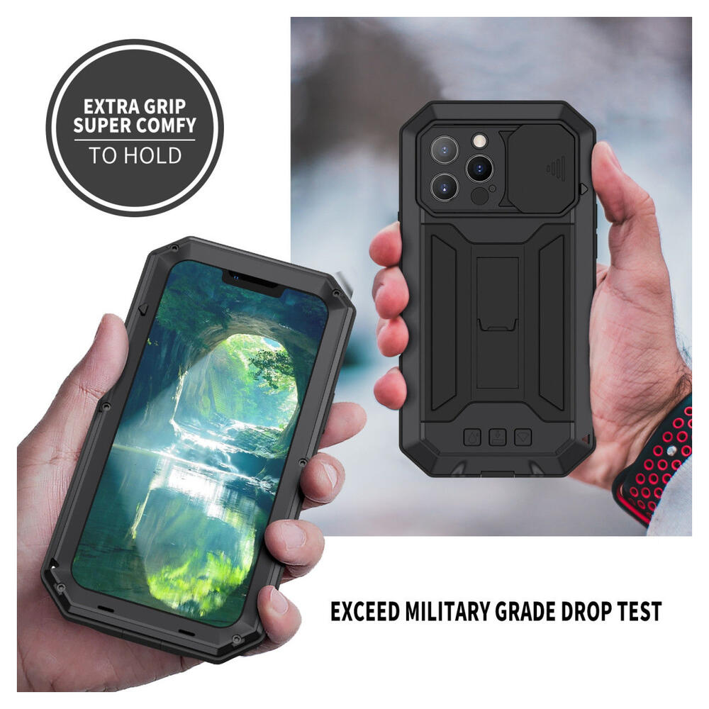 R-Just Sliding Camera Apple iPhone 13 Pro Max Hoesje Waterdicht Zwart afbeelding 5