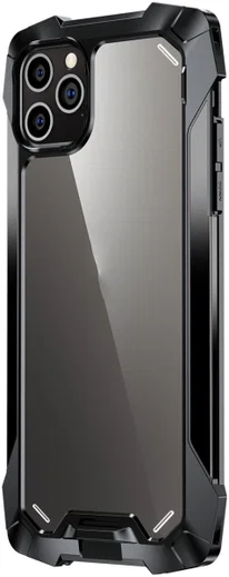 R-Just Metal Airbag Apple iPhone 12 Mini Hoesje Schokbestendig Zwart afbeelding 1