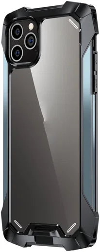 R-Just Metal Airbag Apple iPhone 12 Mini Hoesje Schokbestendig Blauw afbeelding 1