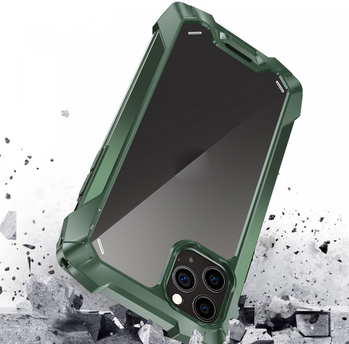 R-Just Metal Airbag iPhone 12 / 12 Pro Hoesje Schokbestendig Groen afbeelding 5