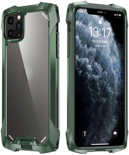 R-Just Metal Airbag iPhone 12 / 12 Pro Hoesje Schokbestendig Groen afbeelding 8