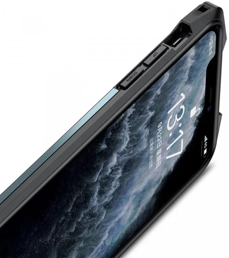 R-Just Metal Airbag iPhone 12 Pro Max Hoesje Schokbestendig Blauw afbeelding 7