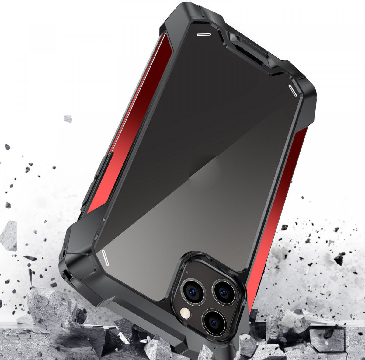 R-Just Metal Airbag iPhone 11 Pro Max Hoesje Schokbestendig Rood afbeelding 5