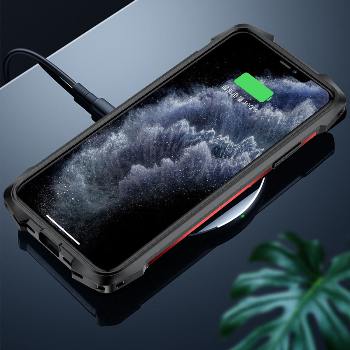 R-Just Metal Airbag iPhone 11 Pro Max Hoesje Schokbestendig Rood afbeelding 6