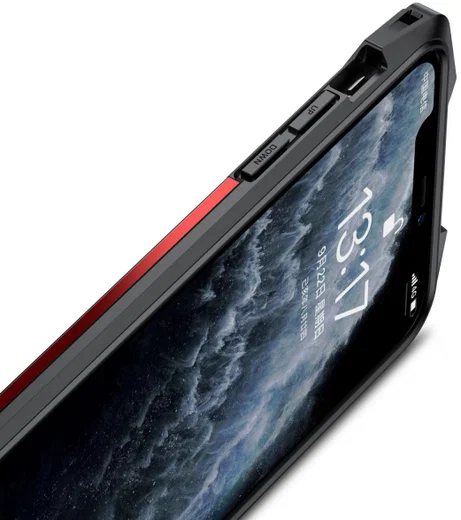 R-Just Metal Airbag iPhone 11 Pro Max Hoesje Schokbestendig Rood afbeelding 7