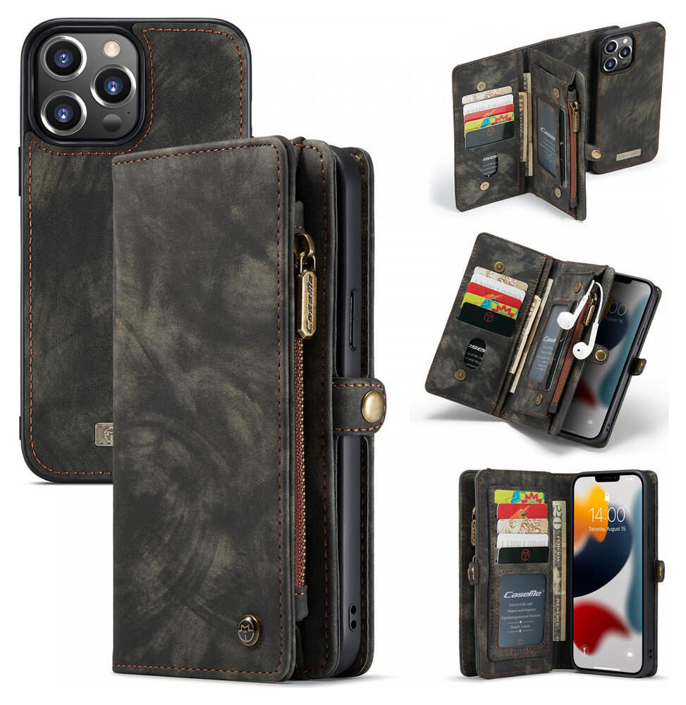 CaseMe 008 iPhone 13 Pro Hoesje Book Case met Back Cover Zwart afbeelding 8