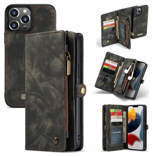 CaseMe 008 iPhone 13 Pro Hoesje Book Case met Back Cover Zwart afbeelding 8