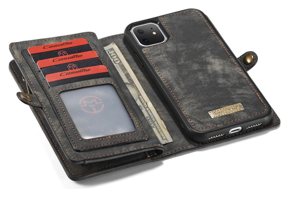 CaseMe 008 Apple iPhone 11 Hoesje Book Case met Back Cover Zwart afbeelding 2