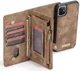 CaseMe 008 Apple iPhone 11 Hoesje Book Case met Back Cover Bruin afbeelding 1