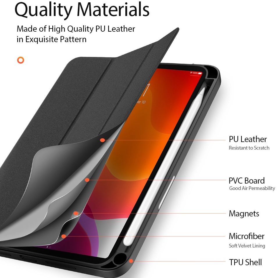 Dux Ducis Domo Apple iPad Mini 7/6 Hoes Tri-Fold Book Case Zwart afbeelding 9