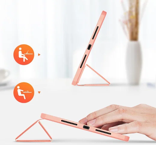 Dux Ducis Domo Apple iPad Mini 6 Hoes Tri-Fold Book Case Roze afbeelding 10