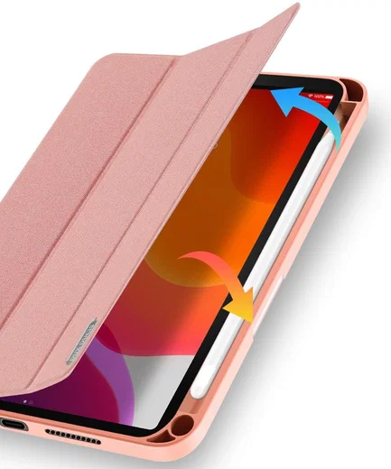 Dux Ducis Domo Apple iPad Mini 6 Hoes Tri-Fold Book Case Roze afbeelding 3