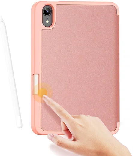 Dux Ducis Domo Apple iPad Mini 6 Hoes Tri-Fold Book Case Roze afbeelding 5
