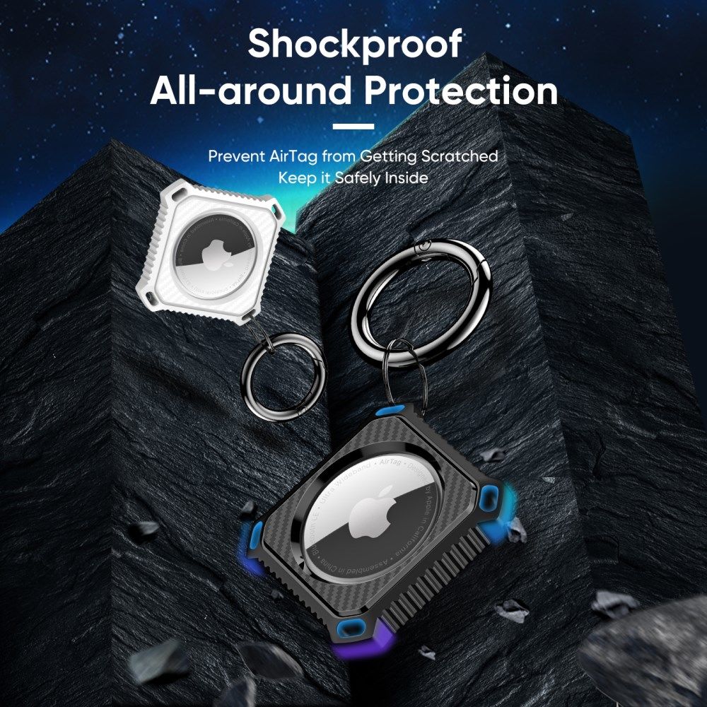 Dux Ducis Apple AirTag Sleutelhanger Siliconen Hoesje (2-Pack) afbeelding 4