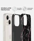 Burga Tough Case Apple iPhone 13 Hoesje Rose Gold Marble Print afbeelding 4