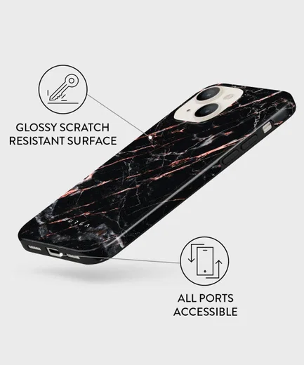 Burga Tough Case Apple iPhone 13 Hoesje Rose Gold Marble Print afbeelding 6
