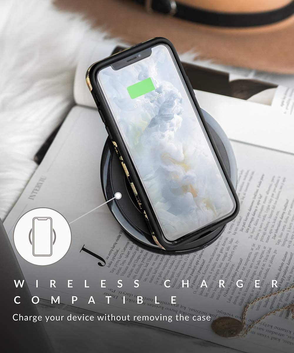 Burga Tough Case Apple iPhone 13 Hoesje Rose Gold Marble Print afbeelding 7