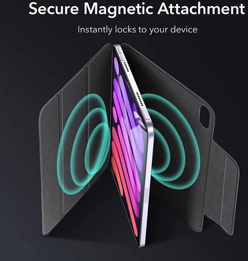 ESR Rebound Magnetic Apple iPad Mini 6 Hoes Tri-Fold Zwart afbeelding 7