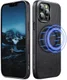 ESR Metro Apple iPhone 13 Pro Max Hoesje MagSafe Echt Leer Zwart afbeelding 3