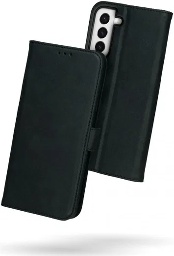 Rosso Deluxe Samsung Galaxy S22 Hoesje Wallet Case Echt Leer Zwart afbeelding 2