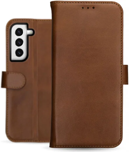 Rosso Deluxe Samsung Galaxy S22 Hoesje Wallet Case Echt Leer Bruin afbeelding 11