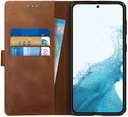 Rosso Deluxe Samsung Galaxy S22 Hoesje Wallet Case Echt Leer Bruin