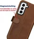 Rosso Deluxe Samsung Galaxy S22 Hoesje Wallet Case Echt Leer Bruin afbeelding 5