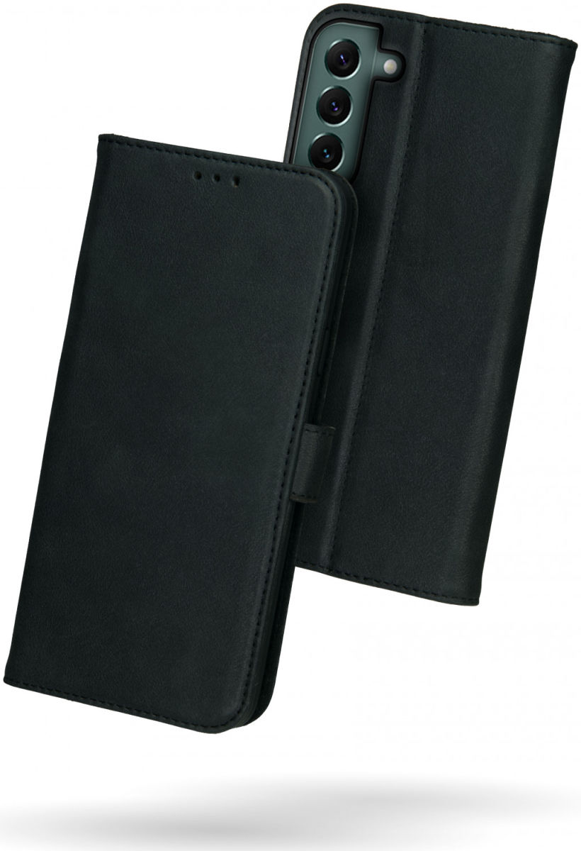 Rosso Deluxe Samsung Galaxy S22 Plus Hoesje Wallet Case Leer Zwart afbeelding 2