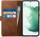 Rosso Deluxe Samsung Galaxy S22 Plus Hoesje Wallet Case Leer Bruin