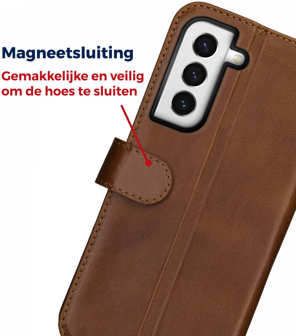 Rosso Deluxe Samsung Galaxy S22 Plus Hoesje Wallet Case Leer Bruin afbeelding 5