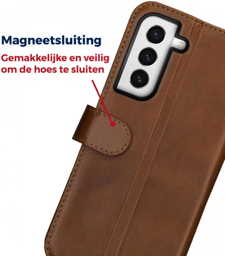 Rosso Deluxe Samsung Galaxy S22 Plus Hoesje Wallet Case Leer Bruin afbeelding 5