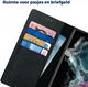 Rosso Deluxe Samsung Galaxy S22 Ultra Hoesje Wallet Case Leer Zwart afbeelding 5
