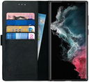 Rosso Deluxe Samsung Galaxy S22 Ultra Hoesje Wallet Case Leer Zwart
