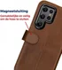 Rosso Deluxe Samsung Galaxy S22 Ultra Hoesje Wallet Case Leer Bruin afbeelding 5