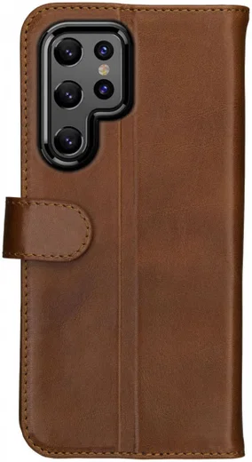 Rosso Deluxe Samsung Galaxy S22 Ultra Hoesje Wallet Case Leer Bruin afbeelding 12