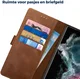 Rosso Deluxe Samsung Galaxy S22 Ultra Hoesje Wallet Case Leer Bruin afbeelding 6