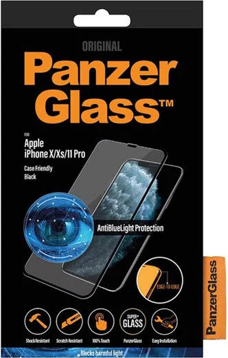 PanzerGlass iPhone X/XS/11 Pro Screen Protector Antibacterieel Zwart afbeelding 10