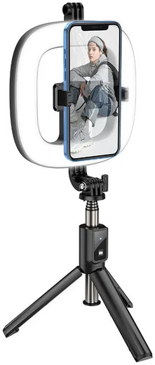 Hoco LED Ring Licht Tripod Statief Houder / Selfie Stick Zwart afbeelding 10
