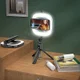 Hoco LED Ring Licht Tripod Statief Houder / Selfie Stick Zwart afbeelding 6