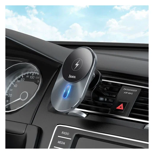 Hoco Ventilatierooster MagSafe Telefoonhouder Auto 15W Zwart afbeelding 3