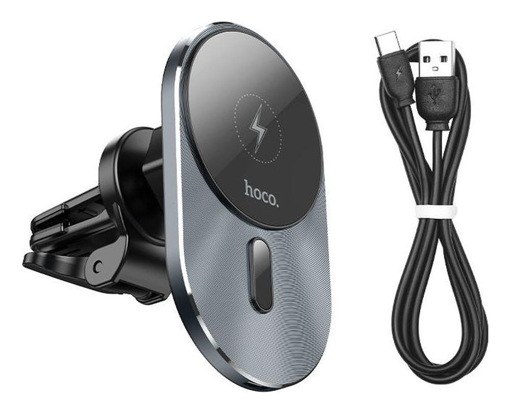 Hoco Ventilatierooster MagSafe Telefoonhouder Auto 15W Zwart afbeelding 8