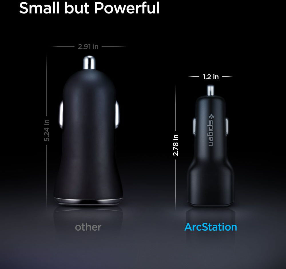Spigen PC2000 PowerArc Fast Charge Autolader 65W PD en QC 3.0 Zwart afbeelding 3
