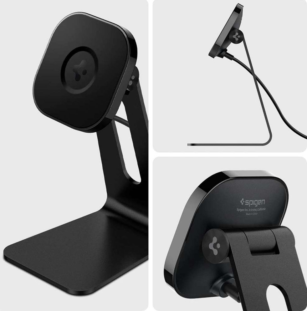 Spigen OneTap 7.5W MagSafe Draadloze Oplader voor Bureau Zwart afbeelding 5