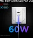 Spigen PE2007EU 65W USB-C Snellader met PD en Quick Charge 3.0 Wit afbeelding 4