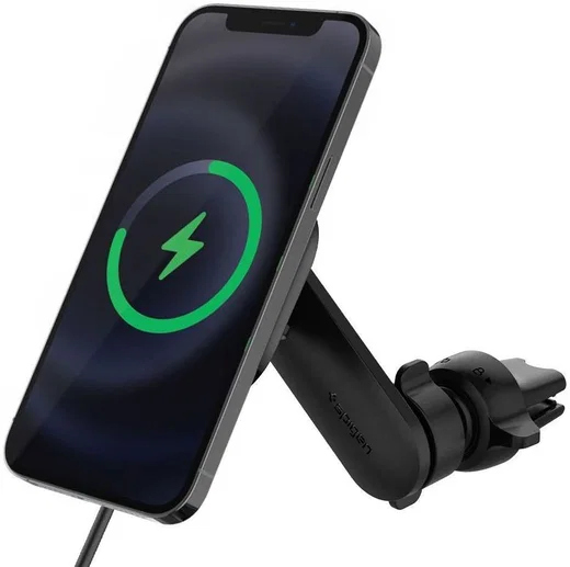Spigen OneTap Ventilatierooster MagSafe Telefoonhouder Auto 7.5W Zwart afbeelding 1