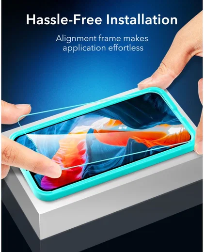 ESR Apple iPhone 13 Pro Max Tempered Glass met Montageframe (2-Pack) afbeelding 2